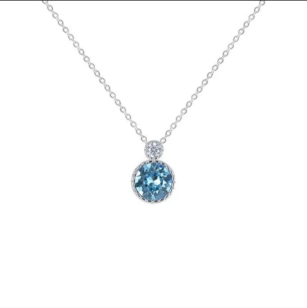Necklace Charm Minimalist Pendent‎ Choker 925 Sterling Silver Zirconia
